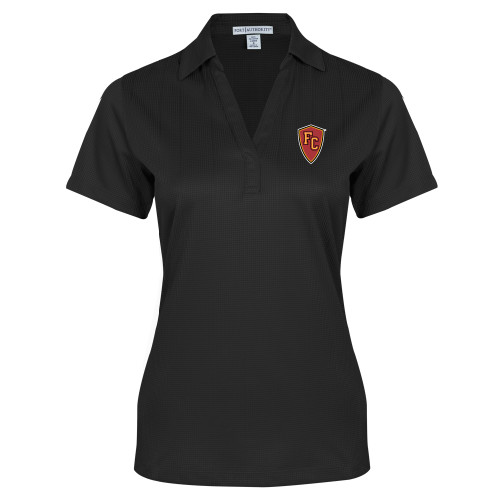  Womens Black Performance Fine Jacquard Polo - Secondary Mark