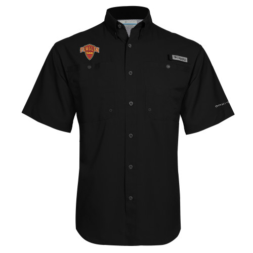  Columbia Black Tamiami Performance Short Sleeve Shirt - Primary Mark