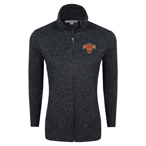  Womens Black Heather Fleece Jacket - Primary Mark