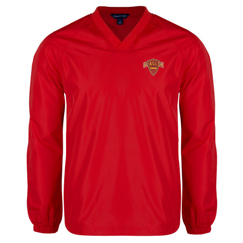  Red V Neck Raglan Windshirt - Primary Mark