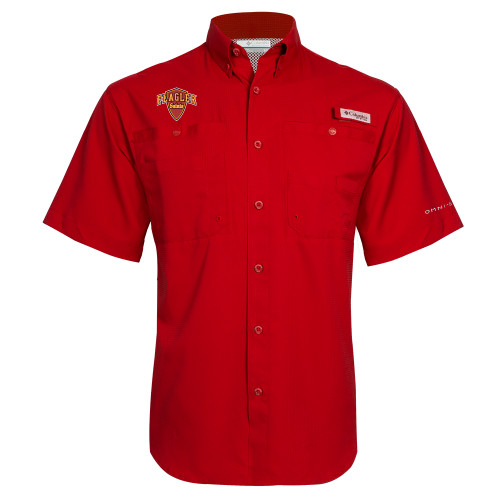  Columbia Red Tamiami Performance Short Sleeve Shirt - Primary Mark