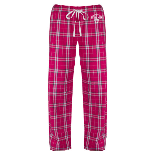  Womens Dark Fuchsia/White Flannel Pajama Pant - Primary Mark