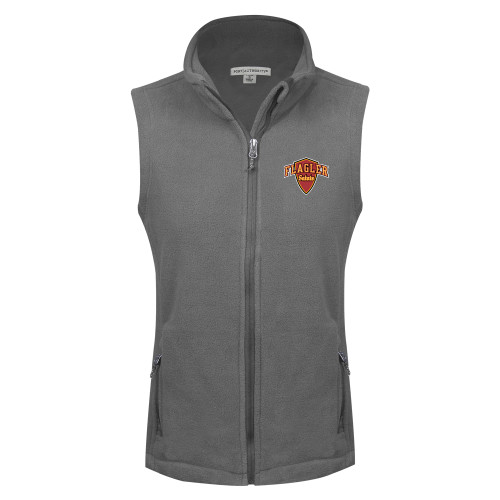  Womens Charcoal Fleece Full Zip Vest - Primary Mark