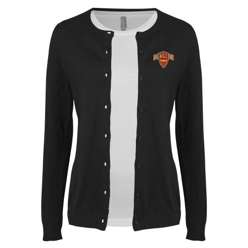  Womens Black Cardigan Sweater - Primary Mark