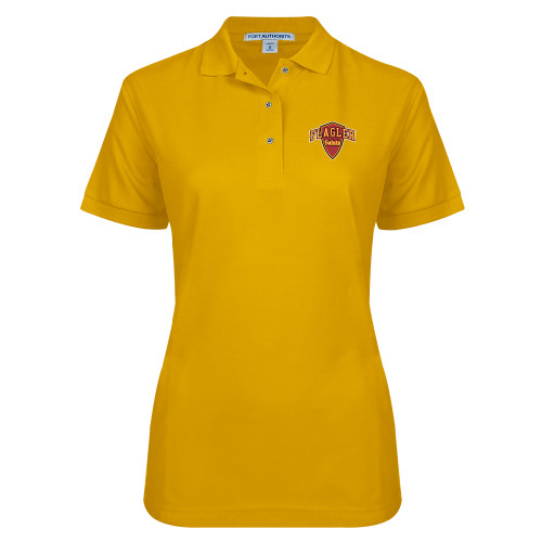  Womens Silk Touch Gold Pique Polo - Primary Mark