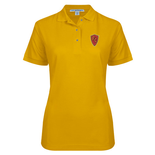  Womens Silk Touch Gold Pique Polo - Secondary Mark