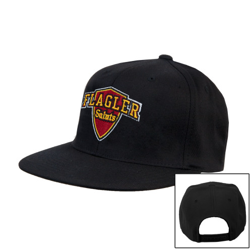  Black Flat Bill Snapback Hat - Primary Mark