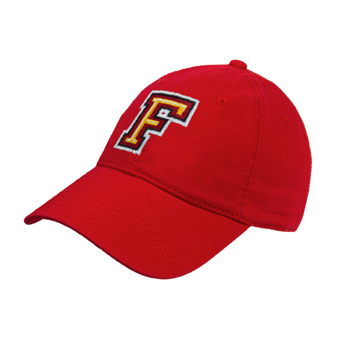  Red Unstructured Adjustable Low Profile Hat - Letter F Logo