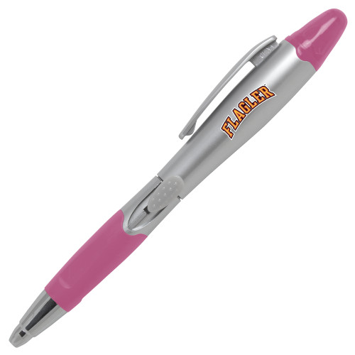  Silver/Pink Blossom Pen/Highlighter - Flagler Arched