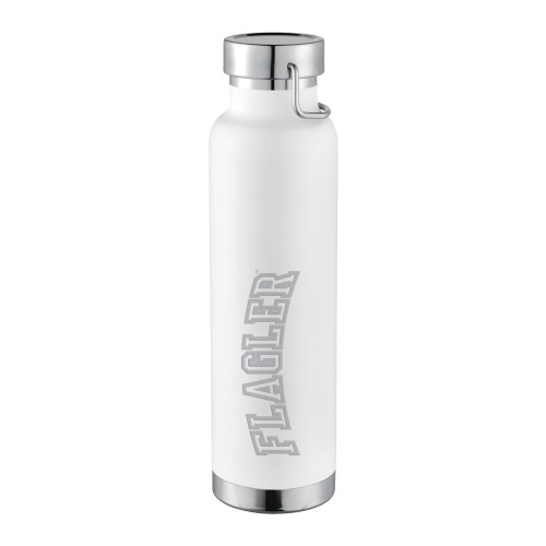  Thor Copper Vacuum Insulated White Bottle 22oz - Flagler Arched Engraved