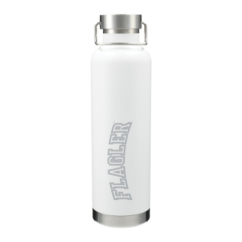  Thor Copper Vacuum Insulated White Bottle 32oz - Flagler Arched Engraved