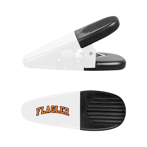  White Crocodile Clip/Magnet - Flagler Arched