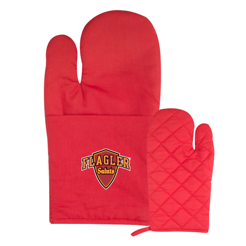 Quilted Canvas Red Oven Mitt - Primary Mark