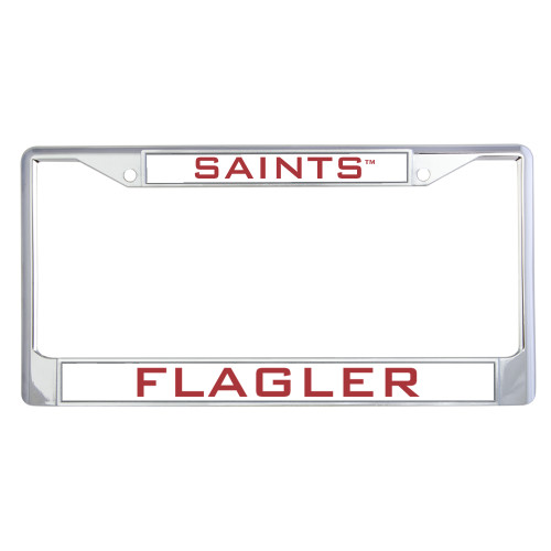  Metal License Plate Frame in Chrome - Saints