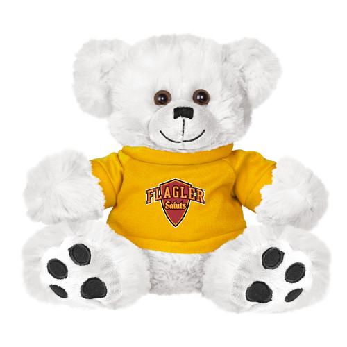  Plush Big Paw 8 1/2 inch White Bear w/Gold Shirt - Primary Mark