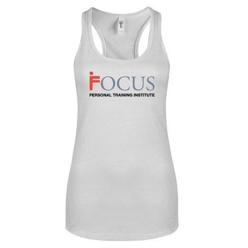 Next Level Racerback Tank White-Focus Logo