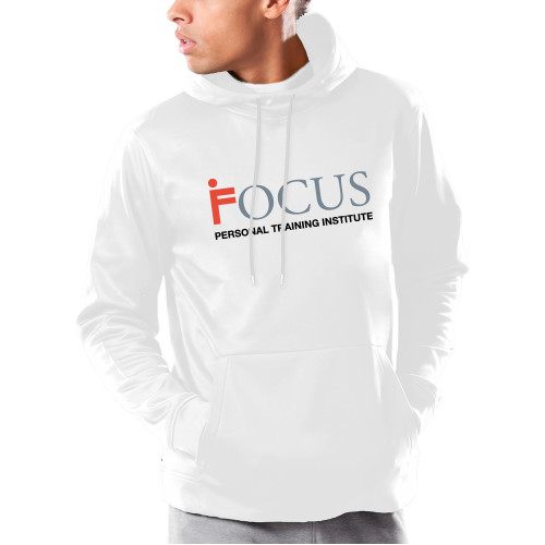 Under Armour White Armour Fleece Hoodie-Focus Logo