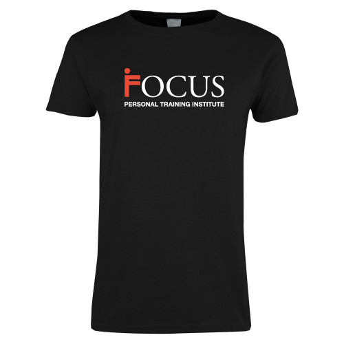 Womens Black Short Sleeve Tee-Focus Logo