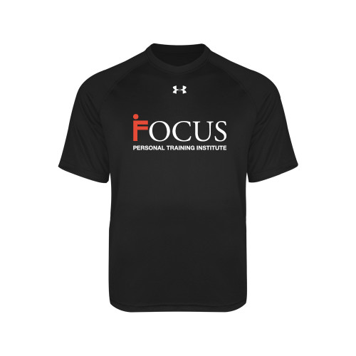 Under Armour Youth Black Tech Tee-Focus Logo