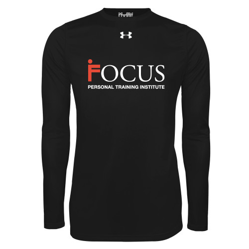 Under Armour Black Long Sleeve Tech Tee-Focus Logo