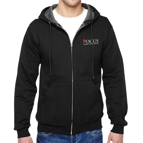 Black Fleece Full Zip Hoodie-Focus Logo