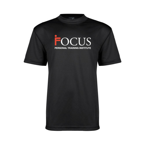 Youth Performance Black Tee-Focus Logo