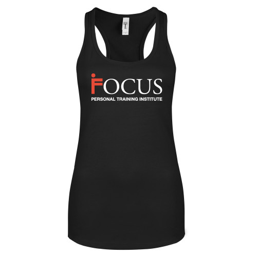 Next Level Womens Black Racerback Tank -Focus Logo