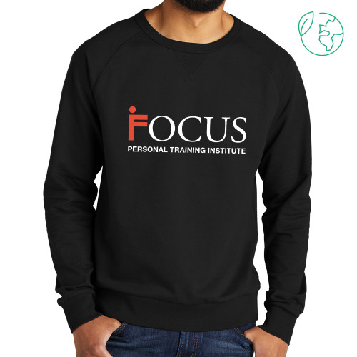 Allmade Black Organic French Terry Crewneck Sweatshirt-Focus Logo