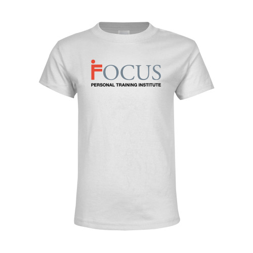 Youth White T Shirt-Focus Logo