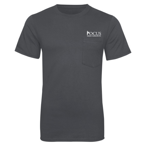 Charcoal T Shirt w/Pocket-Focus Logo