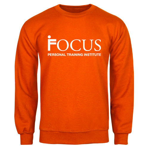 Orange Fleece Crew-Focus Logo