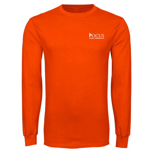 Orange Long Sleeve T-Shirt-Focus Logo