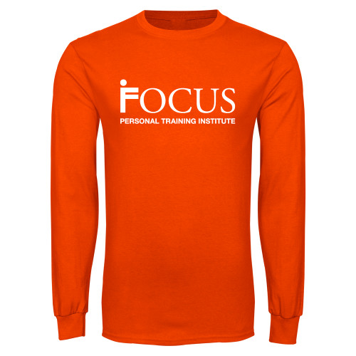 Orange Long Sleeve T-Shirt-Focus Logo