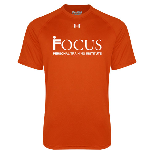 Under Armour Orange Tech Tee-Focus Logo