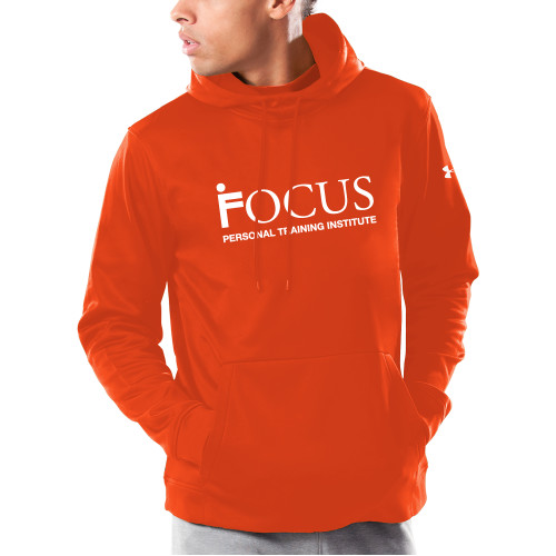 Under Armour Orange Armour Fleece Hoodie-Focus Logo