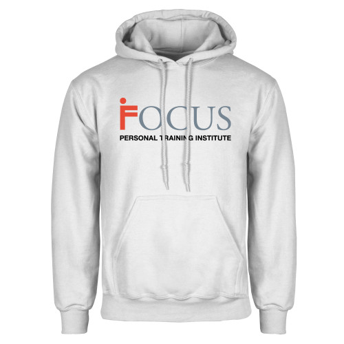 White Fleece Hoodie-Focus Logo