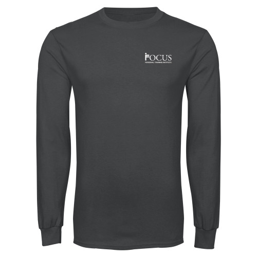 Charcoal Long Sleeve T Shirt-Focus Logo