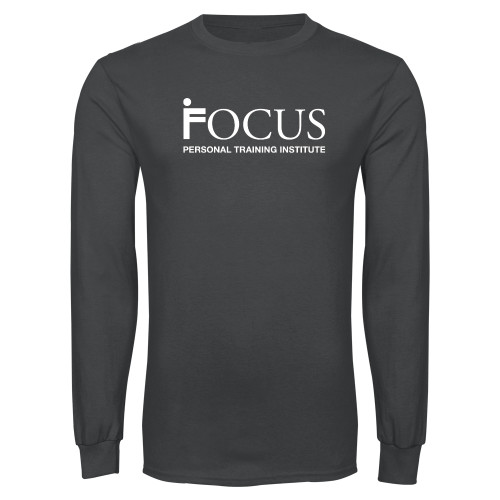 Charcoal Long Sleeve T Shirt-Focus Logo