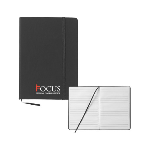 5x7 Black Hard Cover Journal-Focus Logo