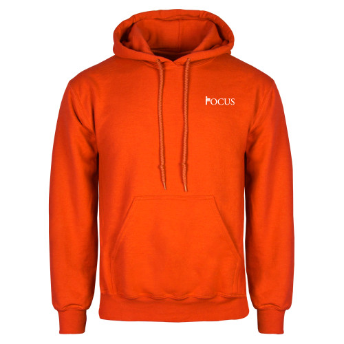 Orange Fleece Hoodie-Focus Logo