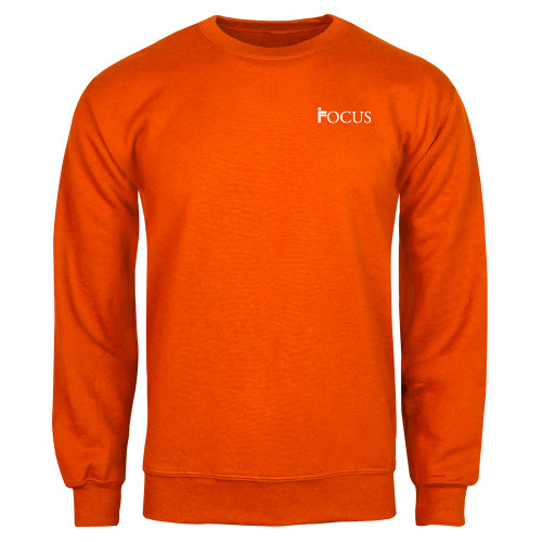 Orange Fleece Crew-Focus Logo