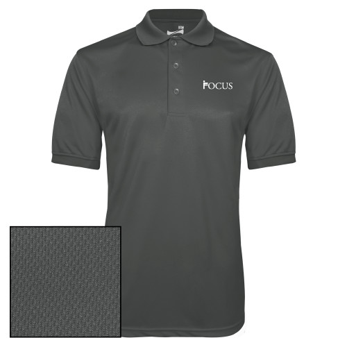 Charcoal Dry Mesh Polo-Focus Logo