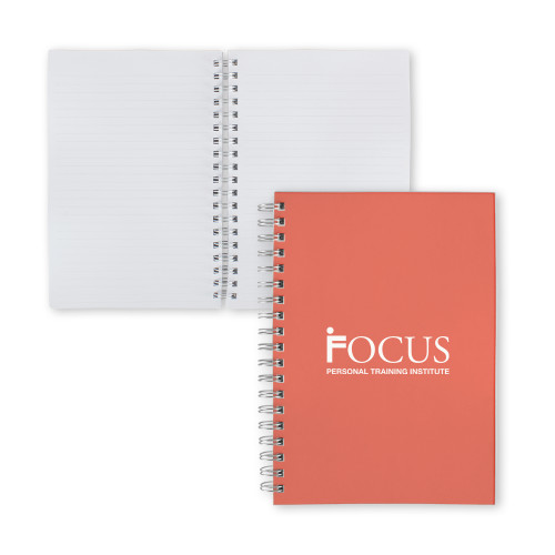 Clear 7 x 10 Spiral Journal Notebook-Focus Logo