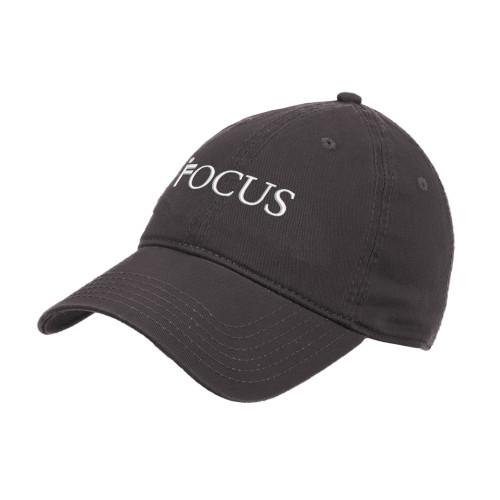 Charcoal Unstructured Adjustable Low Profile Hat-Focus Logo