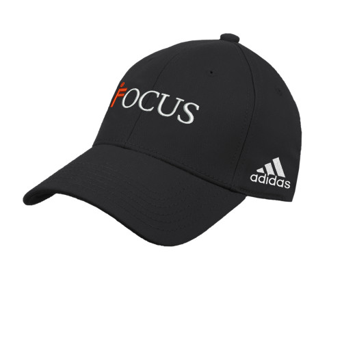 Adidas Black Adjustable Washed Slouch-Focus Logo