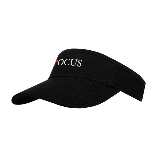 Black Brushed Bull Denim Visor-Focus Logo