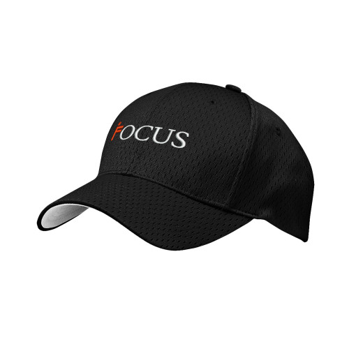 Black Pro Mesh Structured Hat-Focus Logo