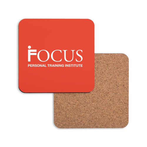 Hardboard Coaster w/Cork Backing-Focus Logo
