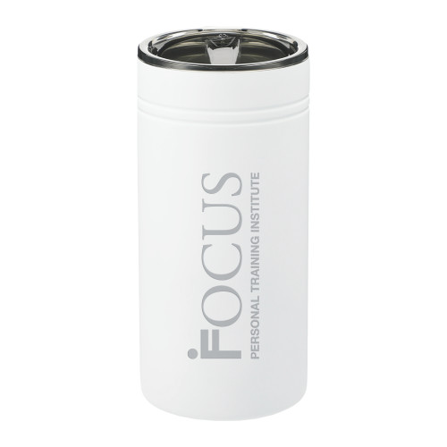 Sherpa Vacuum White Tumbler & Insulator 12oz-Focus Logo Engraved