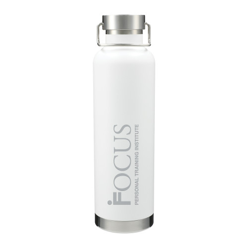 Thor Copper Vacuum Insulated White Bottle 32oz-Focus Logo Engraved